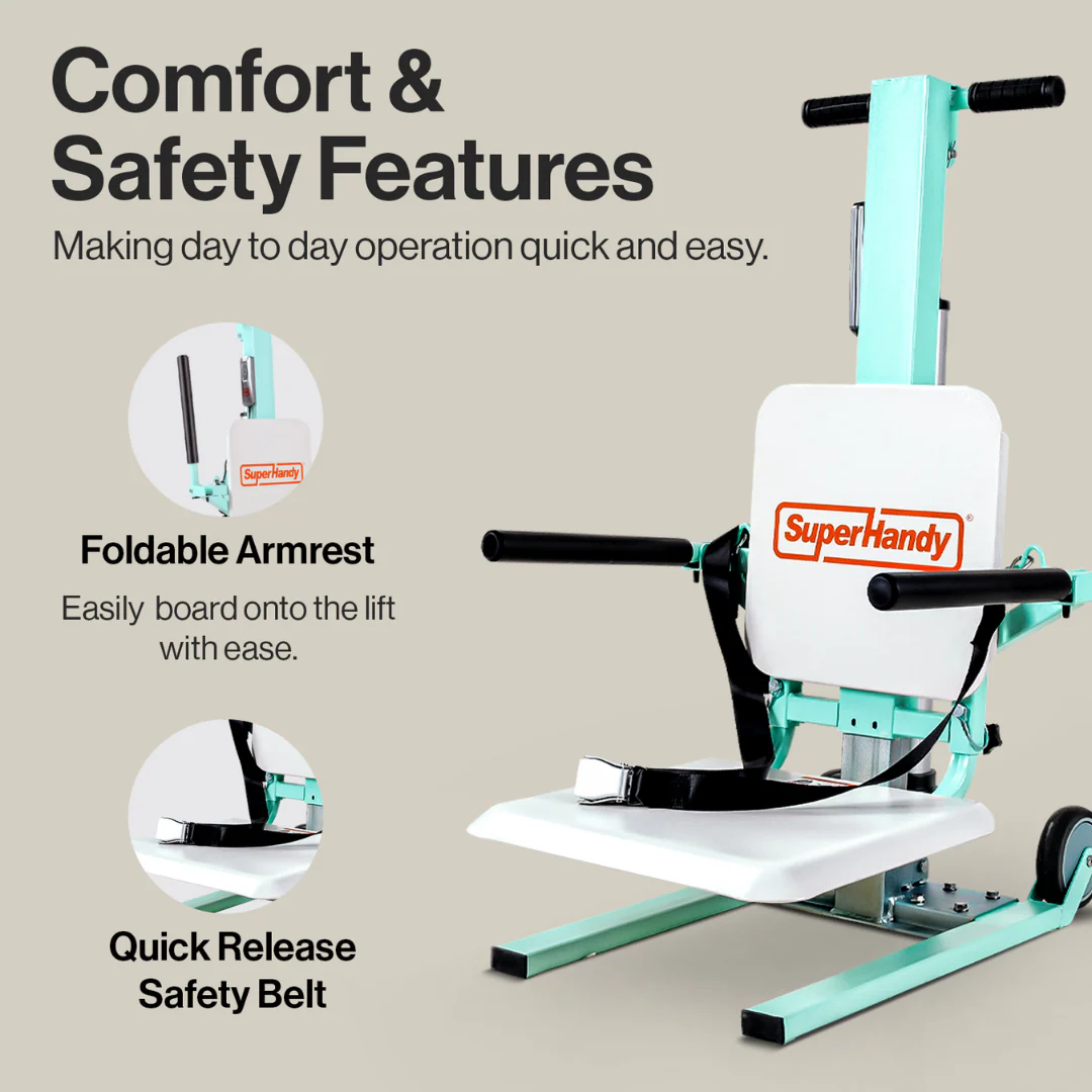 SuperHandy GoRise FC - Bariatric Electric Floor to Chair Lift - Image 4