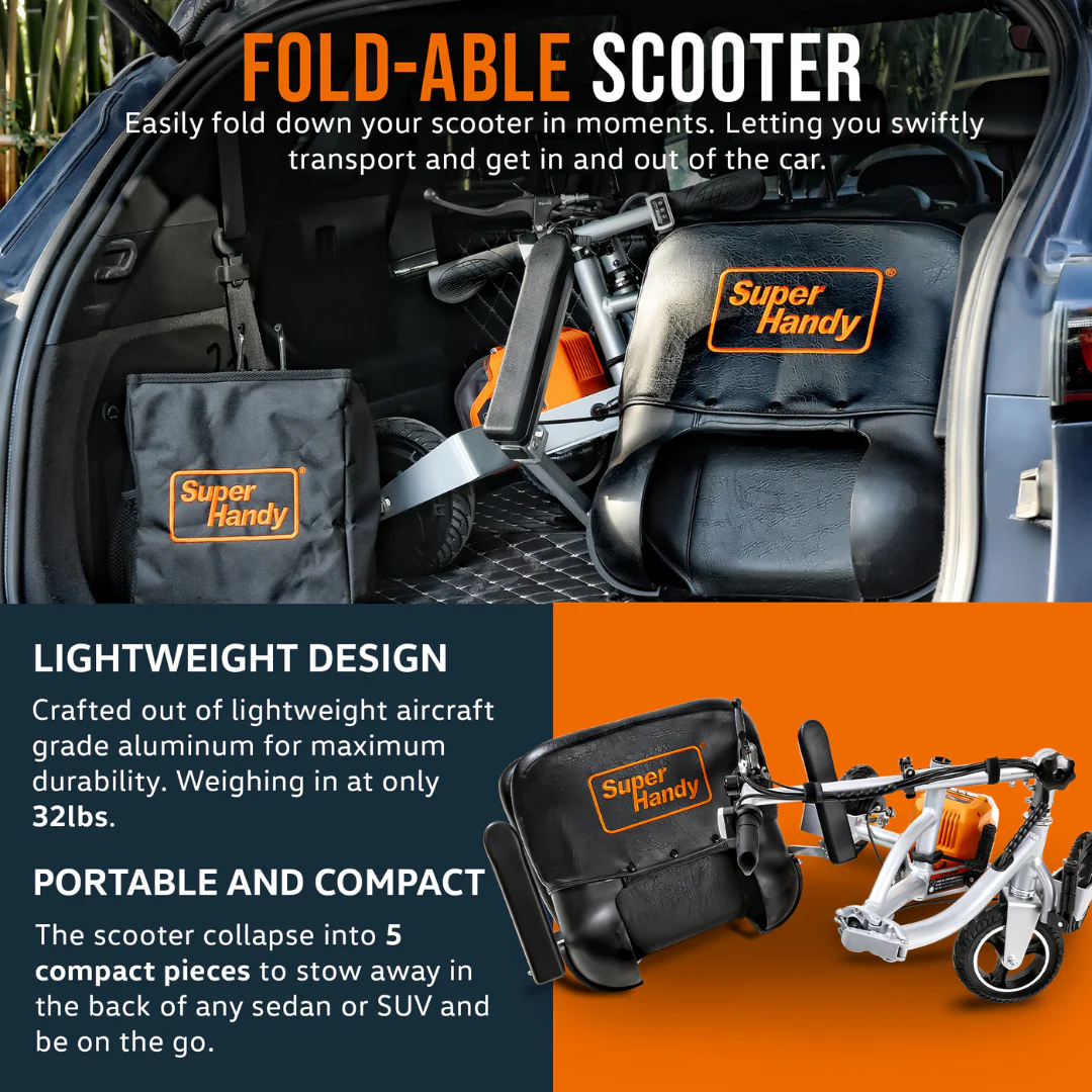 SuperHandy Passport Plus Portable Power Mobility Scooter - 11 Mile Range - Image 5